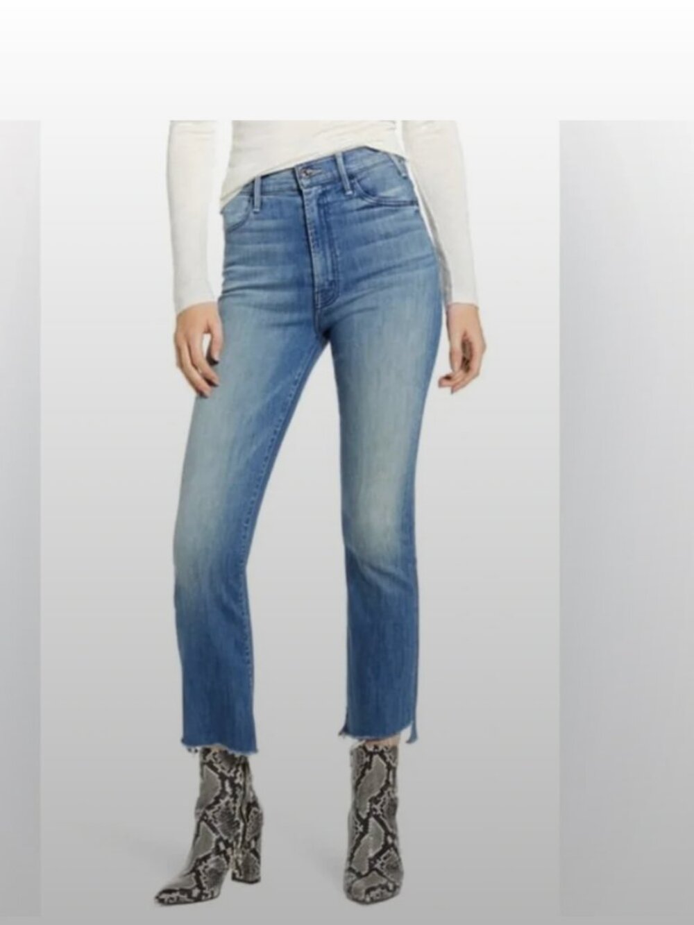 Mother Denim The Hustler Two Step Ankle Fray Jean Size 26